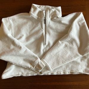 Girlfriend collective cropped half zip sweatshirt